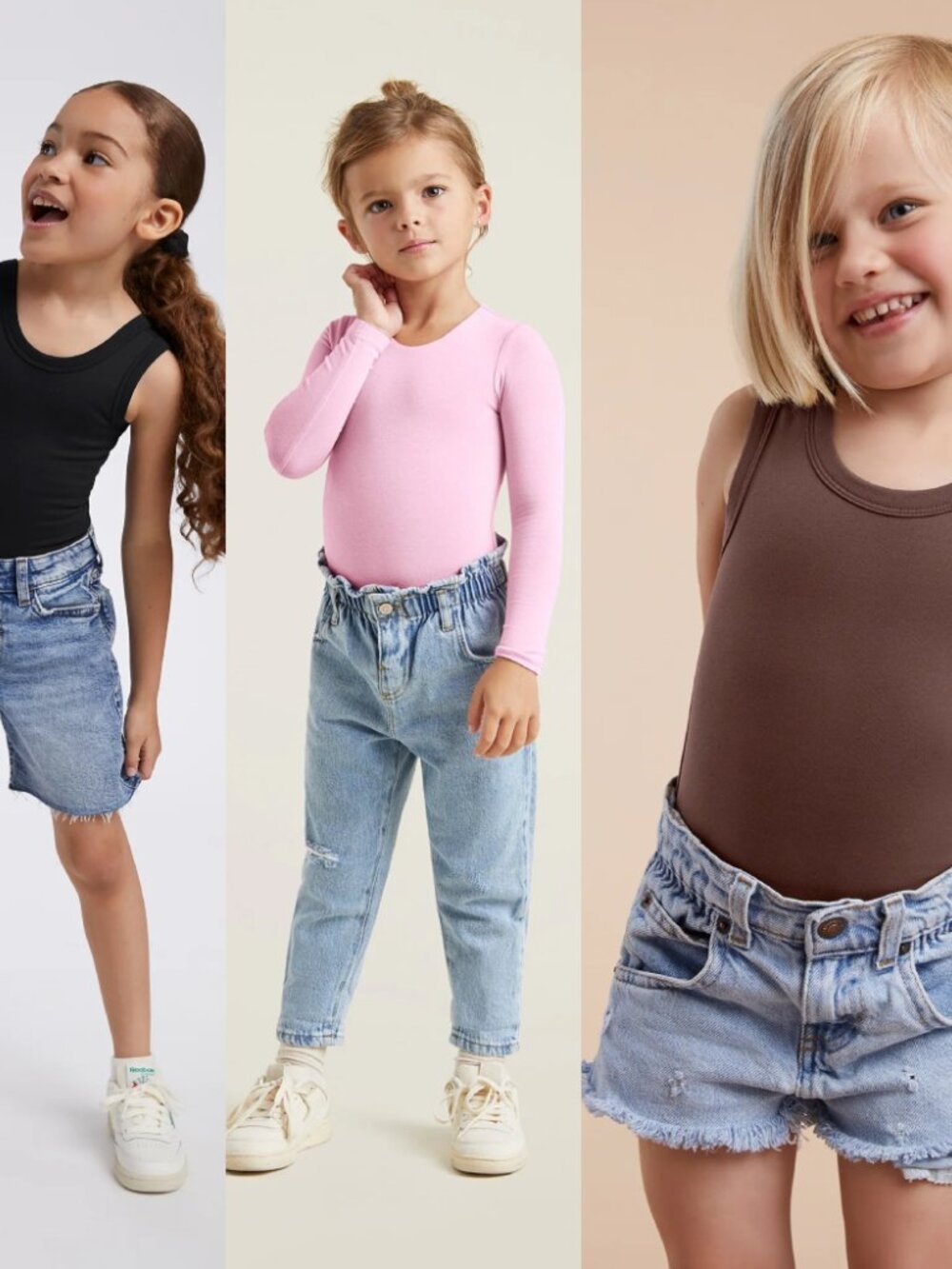 Tones Lot of 3 Bodysuits Brown Black Sleeveless & Pink Long Sleeve SET Size 3T